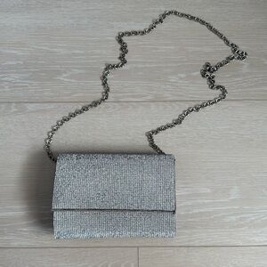 3/$10 Silver Rhinestone Clutch with Chain